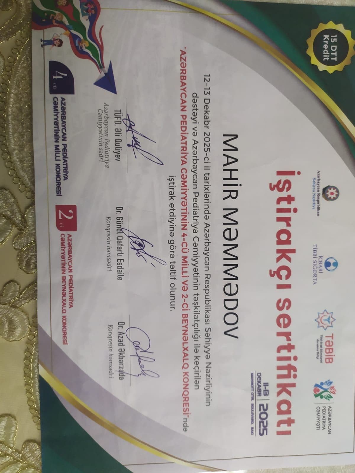 Həkim Peşəkar Sertifikatı 7 - Turan Hospital
