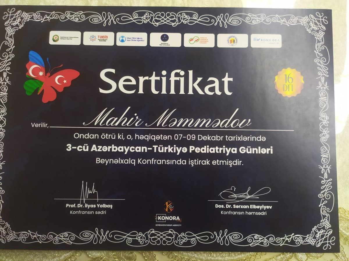 Həkim Peşəkar Sertifikatı 9 - Turan Hospital