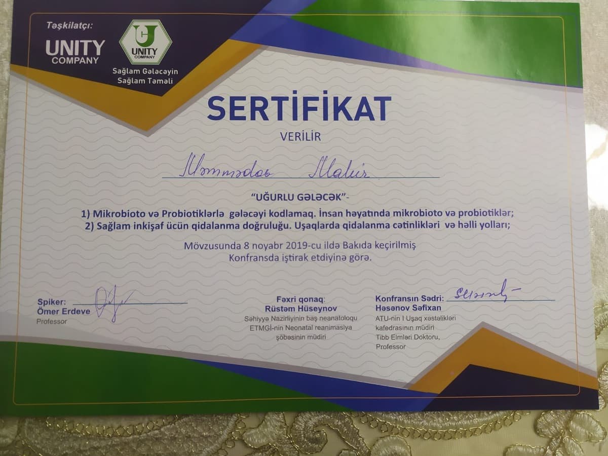 Həkim Peşəkar Sertifikatı 12 - Turan Hospital