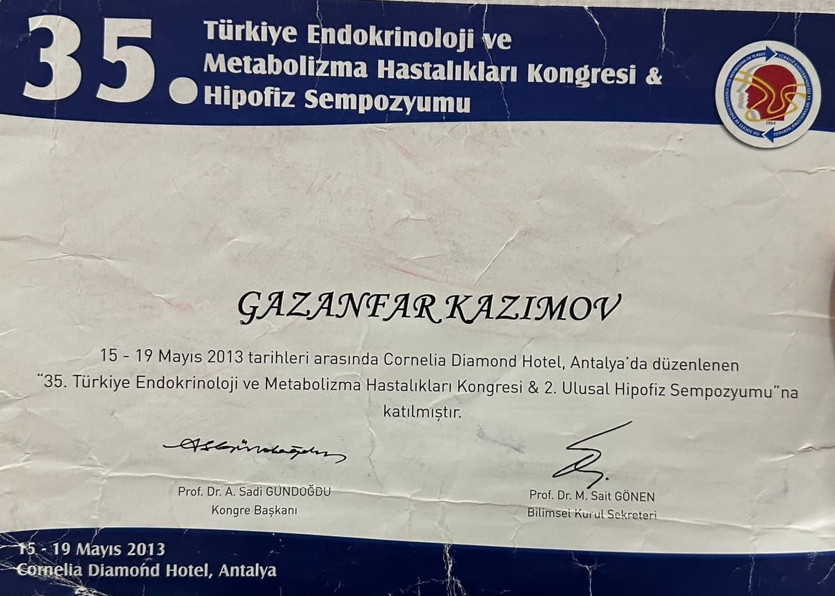 Həkim Peşəkar Sertifikatı 2 - Turan Hospital