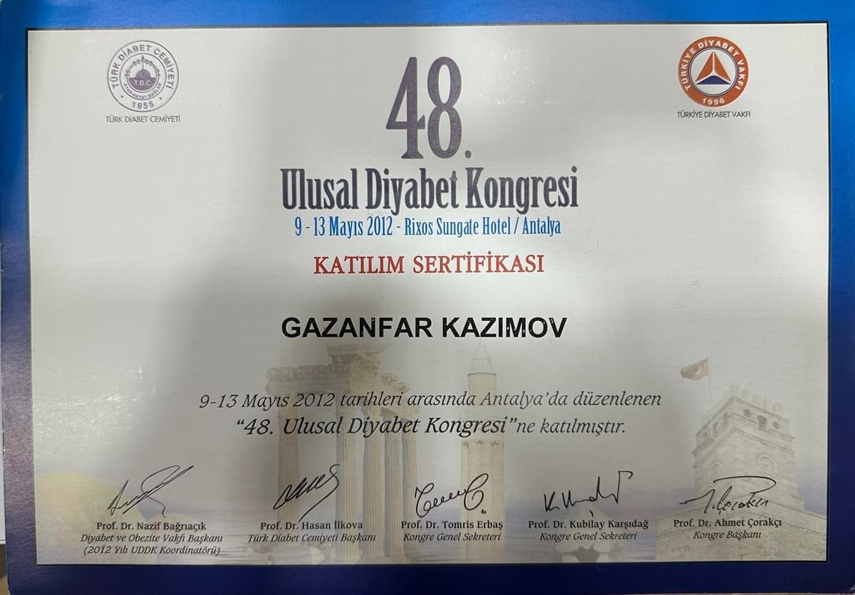 Həkim Peşəkar Sertifikatı 6 - Turan Hospital